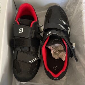 Peloton Black and Red Women's Cycling Sneakers with Dual Straps - excellent cond